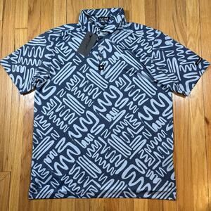 NWT Bad Birdie Men's Size XL Polo Golf Performance Mazed & Confused Pattern